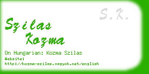 szilas kozma business card